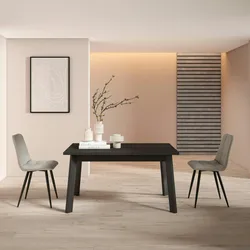 SKRAUT HOME Esstisch, Küche, Esszimmer, 140x90x75cm, Für 6 Personen, Holzbeine, Moderner Stil, Schwarz - 399_19