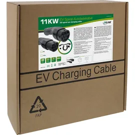 InLine EV Spiral-Autoladekabel Typ 2 11kW 5 m