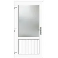 Kunststoff Nebeneingangstür nach Maß "NICOLE" 74 mm Weiß RAL 9016 beidseitig außen öffnend DIN links