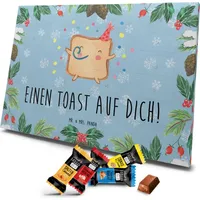 Mr. & Mrs. Panda Markenschokolade Adventskalender Toast Party - Blau Pastell - Geschenk, Ehemann, Geschenk für Frauen, für Männer, Jahrestag, Eh... - Blau