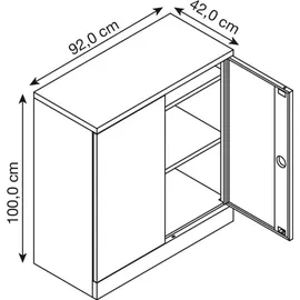 Gürkan G-Office Aktenschrank 92 x 42 x 100 cm grau