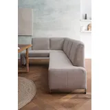 exxpo - sofa fashion Eckbank »Intenso, modern, wahlweise in Leder oder Textil, 244/157 cm (B/T)«, hohe Bodenfreiheit, frei im Raum stellbar, hoher Sitzkomfort braun