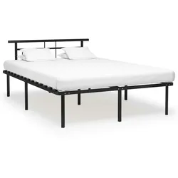vidaXL Bettgestell Schwarz Metall 140x200 cm