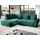 GRAINGOLD Ecksofa Genoa - Moderne Ecksofa, Wohnzimmer Sofa - Modern Design, Samtstoff - Grün