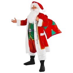 Metamorph Kostüm Fröhlicher Weihnachtsmann, Komplettes Kostüm inkl. Sack für professionelle Weihnachtsmänner rot