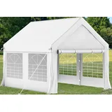 Homall Partyzelt 3x4 m,Metall Gestell Gartenzelt,Pavillon Wasserdicht 560g/m2 PE-Plane,Zelt Stabil-14 Bodenhaken 4 Windfesten Seilen,UV-Schutz 50+Große Luxus Hochzeitszelt Gartenpavillon12m2,Weiß