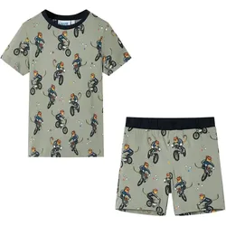 Kinderpyjama mit Kurzen Ärmeln Hellkhaki 104