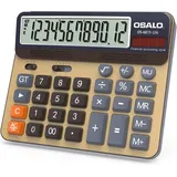 OSALO Tischrechner Gross großes Display große Tasten 12-stelliger Taschenrechner (OS-6815GN)