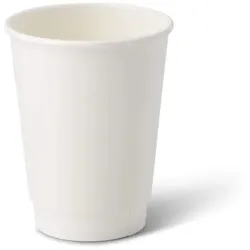 COVR Weißer Pappbecher ohne Plastikfolie, doppelwandig, 40 cl / 14 oz (10.000 Stück – 1 Palette)