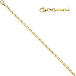 Goldarmband JOBO, gelb (gelbgold 585), Armbänder, Damen, Gelbgold 585, Ankerarmband 585 Gold diamantiert 21 cm