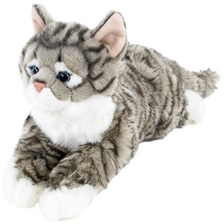 Uni-Toys Kuscheltier Kuscheltier Katze liegend grau 40 cm Plüschkatze Uni-Toys