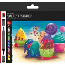 Marabu Sketch Marker Graphix Sugarholic 12 Stück