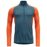 Devold of Norway Running Merino 130 Zip Neck Herren Laufshirt (Dunkelblau XXL) Laufbekleidung