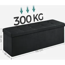 Songmics Sitzbank Truhenbank Schwarz 38 x 110 x 38 cm