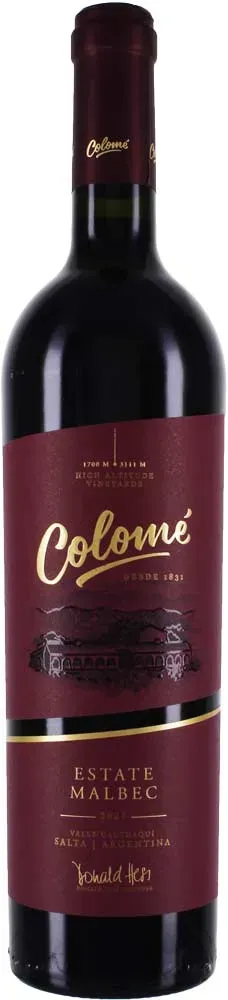 Bodega Colome 2021 Colome Estate Malbec 2021 Cabernet Sauvignon,Malbec,Syrah,Tannat Argentinien
