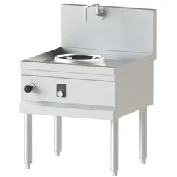 KBS Gastrotechnik KBS Wokherd 1 Brenner Wandmodell 700x750x1050 mm mit Wokpfanne und Wasserhahn