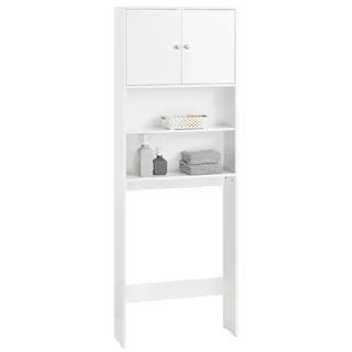 SoBuy BZR165 Waschmaschinenschrank 80 x 30 x 90 cm Weiß Holz, MDF, Spanplatte