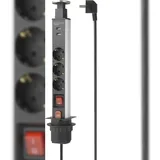 Sygonix Steckdosenleiste 1,40 m Schwarz/Silber 1 St.