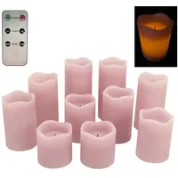 Online-Fuchs LED-Kerze 10er Set LED Stumpenkerzen aus Echtwachs mit