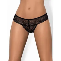 Obsessive Stringtanga Miamor String-Tanga mit Spitze transparent - schwarz 1-St) schwarz L/XL