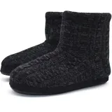 KuaiLu Herren Wolle Hausschuhe Stricken Künstliche Warme Indoor Stiefel rutschfest