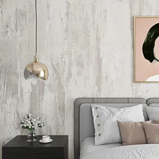 Livelynine 40CMx10M Klebefolie Betonoptik Hellgrau Tapete Vintage Selbstklebend für Küchenrückwand Badezimmer Schlafzimmer Wohnzimmer Abwaschbare Möbelfolie Betonoptik für Tisch Schrank Kamin Regal