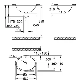 Grohe Universal Einbauwaschtisch 56 x 42 cm (39423000)