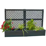 KHW Pflanzkasten groß mit Spalier 100 x 0 cm Anthrazit
