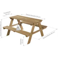 roba Kindersitzgruppe roba Outdoor +, Teak, Holz, massiv, 89x50x84.5 cm, Kinder- & Jugendzimmer, Kindermöbel, Kindersitzmöbel & -tische, Kindersitzgruppen