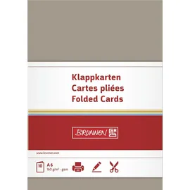 Brunnen Doppelkarte A6 taupe 10Karten