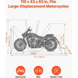 Vevor Motorrad Abdeckplane 2790x1095x1600 mm Zeltgarage