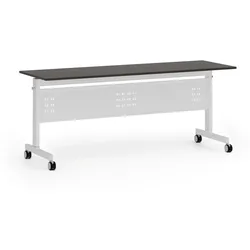Mobiler Schreibtisch PRIMO MOBI, 1800 x 600 mm, weißes Untergestell, Wenge
