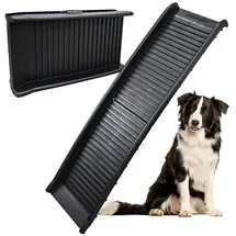 Petigi Hunderampe Kunststoff 154 cm klappbar Schwarz