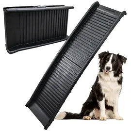 Petigi Hunderampe Kunststoff 154 cm klappbar Schwarz