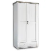 Begabino Drehtürenschrank LUCA in 2 Breiten weiß / Trüffel - 106 x 201 x 55 cm (B/H/T)