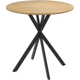 Homcom Runder Küchentisch Ø 80 cm Eiche beige