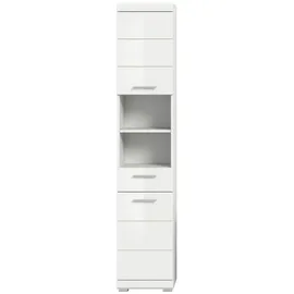 xonox.home Bad Scout Hochschrank 37 x 191 cm Weiß Hochglanz Kunststoff
