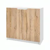 Vladon Logan 82 x 78 x 37 cm Weiß matt / Eiche Natur