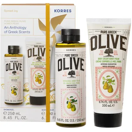 Korres Set Olive Honig Birne Duschgel 250ml & Körperlotion 200ml