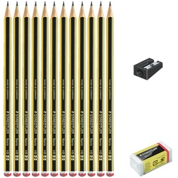 Staedtler 12er-Set Bleistifte »Noris 120 HB« inkl. Radierer und Spitzer schwarz