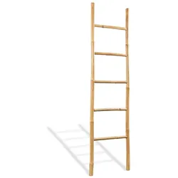 vidaXL Handtuchleiter mit 5 Sprossen Bambus 150 cm