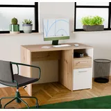 Forte Schreibtisch URO Artisan-Eiche/weiß - Braun/Weiß