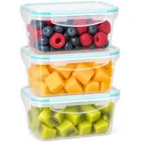 edihome, Tupperdosen, Frischhaltedosen Mit Deckel, 3 Stück 1 L, Gefrierdosen, Kunststoffbehälter BPA-Frei, Geeignet für Mikrowelle