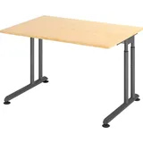 Hammerbacher Schreibtisch ahorn rechteckig, C-Fuß-Gestell grau 120,0 x 80,0 cm