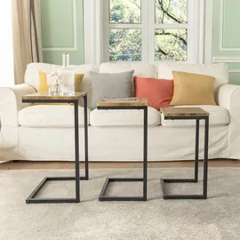 SoBuy Satztisch FBT102 beige 3er Set