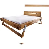 KAWOLA Balkenbett TOMA Fichte eichefarbig massiv