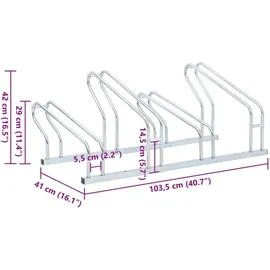 vidaXL Fahrradständer für 4 Fahrräder Freistehend Verzinkter Stahl