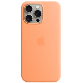 Apple Silikon Case mit MagSafe für iPhone 15 Pro Max Sorbet Orange