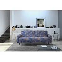 exxpo - sofa fashion 3-Sitzer EXXPO - SOFA FASHION "Side, toller Sitz- & Liegekomfort, Schlafsofa. Breite 222cm. hoher Fuß", blau, B:222cm H:89cm T:93cm, Sofas, mit Schlaffunktion, Bettkasten und hohe Holzfüße, Solitärmöbel