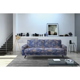 exxpo - sofa fashion 3-Sitzer EXXPO - SOFA FASHION "Side, toller Sitz- & Liegekomfort, Schlafsofa. Breite 222cm. hoher Fuß", blau, B:222cm H:89cm T:93cm, Sofas, mit Schlaffunktion, Bettkasten und hohe Holzfüße, Solitärmöbel